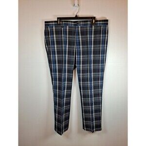 Dwyer & Co Men's Plaid Trousers Size 40 X 30 Blue Golf Pants Lightweight